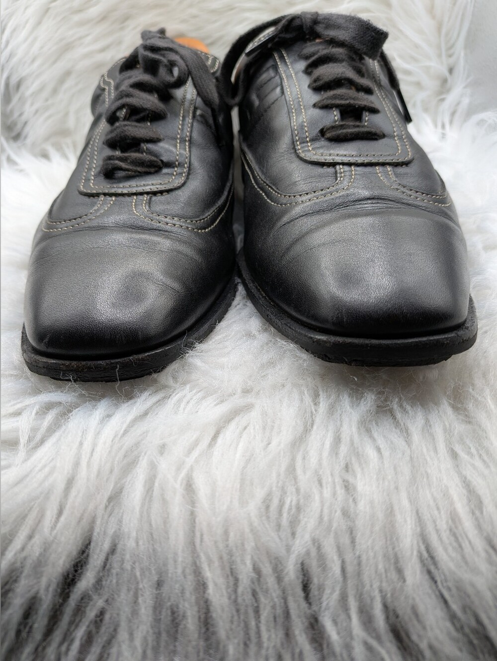 Hermès Men's Black Leather Sneakers – EU 38.5 – 5.5-6US Made in Italy - Picture 4 of 11